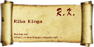 Riba Kinga névjegykártya